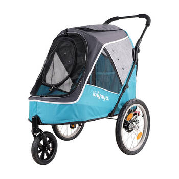Ibiyaya Happy Pet Trailer/Jogger/Carrier 2.0 w/Bicycle Tow Attachment Blue