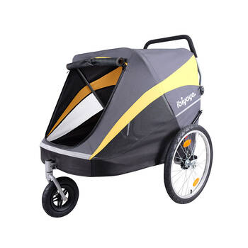 Ibiyaya The Hercules Heavy Duty Pet Stroller/Carrier up to 50kg Grey/Yellow