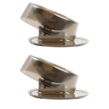 2PK Ibiyaya Tilt-n-Serve Pet Feeding Bowl for Dogs/Cats 420ml Clear/Brown 