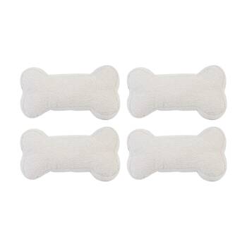 4PK Lilly & Dash Pet Dog Interactive Squeaker Bone Toy 200x150x150mm Milk