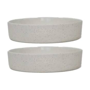 2PK Lilly & Dash Pet Cat Feeding Drinking Dish Bowl 265ml Milk Speckle