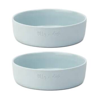 2PK Lilly & Dash Pet Cat Feeding Drinking Dish Bowl 265ml Sky