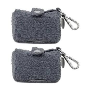 2PK Lilly & Dash Pet Dog Waste Bag Holder w/ Clip Attachment 50x50x50mm Charcoal