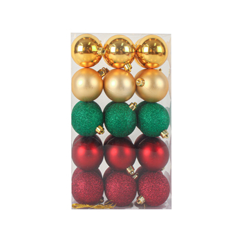 30PK Colours Of Christmas 6cm Xmas Balls Shiny Matte Glitter Bauble