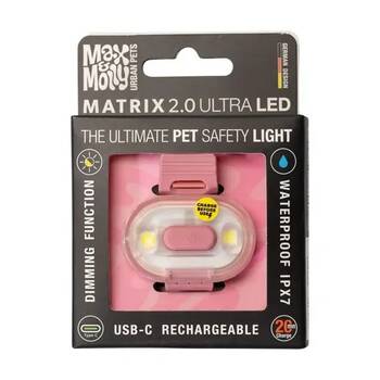 Max & Molly Matrix 2.0 Ultra LED USB-C Rechargeable Pet Safety Light Rose