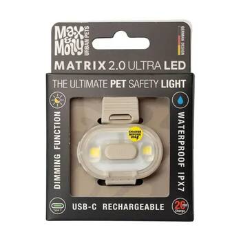 Max & Molly Matrix 2.0 Ultra LED USB-C Rechargeable Pet Safety Light Sand
