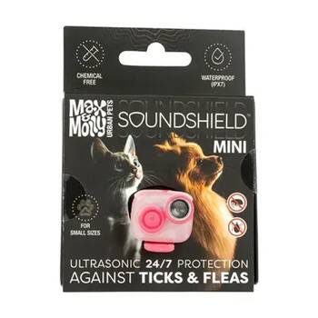 Max & Molly Soundshield Mini 24/7 Ultrasonic Pet Tick Flea Repeller Rose