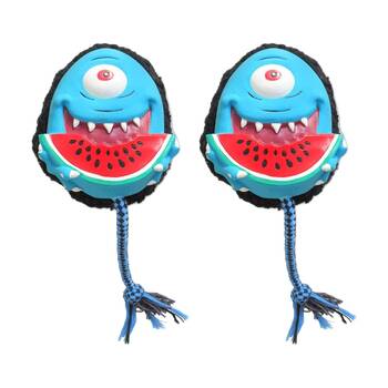 2PK Max & Molly Squeaker Snuggles Dog Chewing Toy w/ Cotton Rope Bubba King