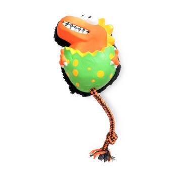 Max & Molly Squeaker Snuggles Dog Chewing Toy w/ Cotton Rope Otto The Dino