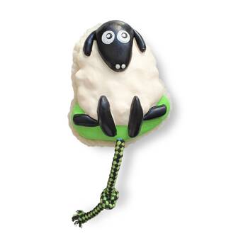 Max & Molly Squeaker Snuggles Dog Chewing Toy w/ Cotton Rope Woody The Sheep