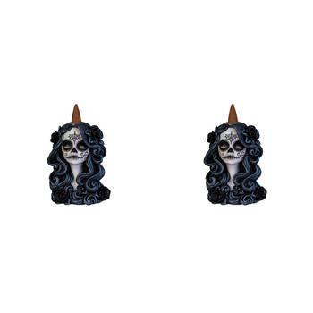 2PK Dead & Beautiful Backflow Burner Gothic Incense Black/White Black Rose 
