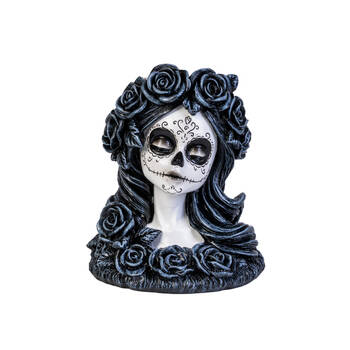 Dead & Beautiful Tealight Holder Gothic Incense Backflow Black/White Black Rose 