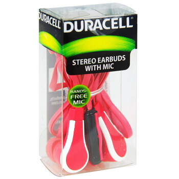 Duracell Earphones With Microphone Red