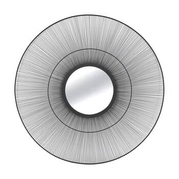 NF Living Disco Iris Mirror 90cm Metal & Glass Finish - Black