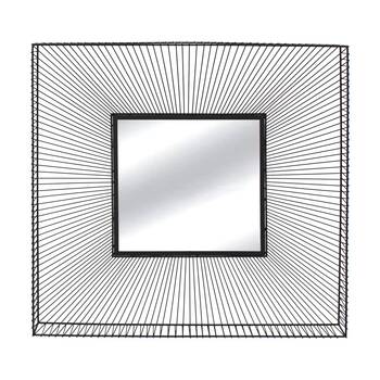 NF Living Reflectric Mirror 91x91cm Metal & Glass Finish - Black