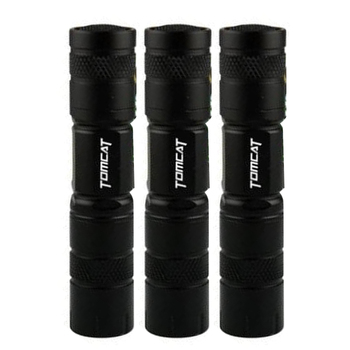 3PK Tomcat 3.8” 0.5W Led Aluminium Torch Inc. AA Battery 