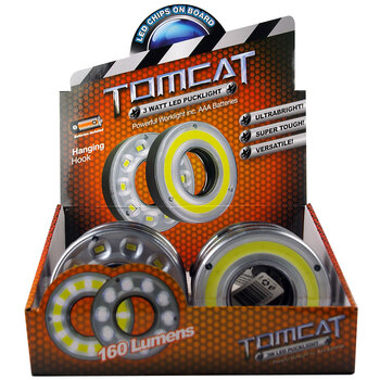 Tomcat 3W Cob/10 Smd Led Puck Light Inc. AAA Batteries
