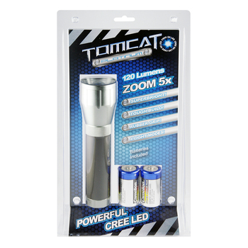 Tomcat Platinum Cree Led 2D Torch Inc. Batteries
