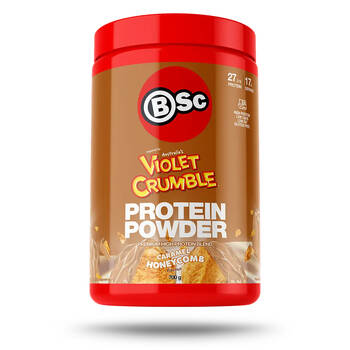 BSc x Violet Crumble Protein Powder Post Workout 700g Caramel Honeycomb