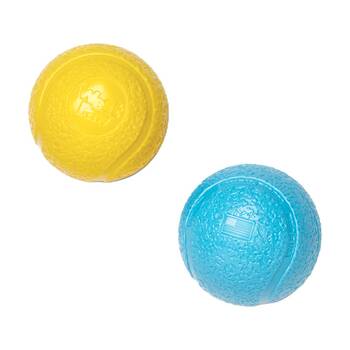 2pc West Paw Boundr Pet Dog Ball Throwing Chew Toy Small Aqua/Dandelion