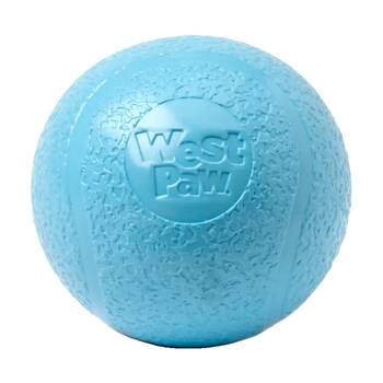 West Paw Echo Boundr Pet Dog Ball Throwing Soft Chew Toy Large Aqua Blue