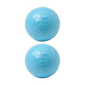 2PK West Paw Echo Boundr Pet Dog Ball Throwing Soft Chew Toy Large Aqua Blue