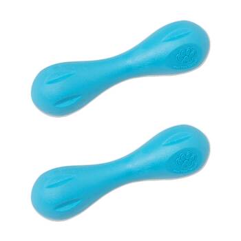 2PK West Paw Hurley Bone Pet Dog Fetch Throwing Chew Toy Small Aqua Blue