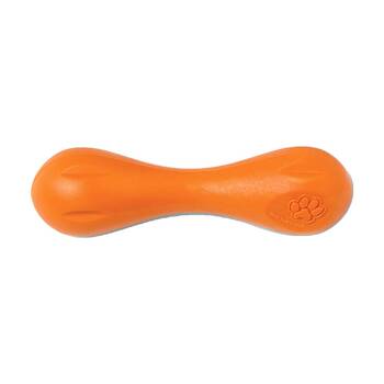 West Paw Hurley Bone Pet Dog Fetch Throwing Chew Toy Extra Small Tangerine