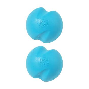 2PK West Paw Jive Pet Dog Ball Throwing Soft Chew Toy Small Aqua Blue