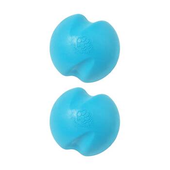 2PK West Paw Jive Pet Dog Ball Throwing Soft Chew Toy Extra Small Aqua Blue