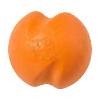 West Paw Jive Pet Dog Ball Throwing Soft Chew Toy Small Tangerine