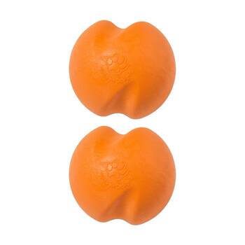 2PK West Paw Jive Pet Dog Ball Throwing Soft Chew Toy Small Tangerine