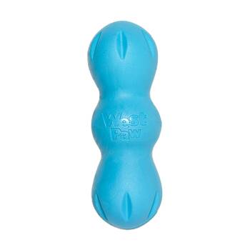 West Paw Rumpus Durable Pet Dog Throwing Soft Super Chew Toy Small Aqua Blue
