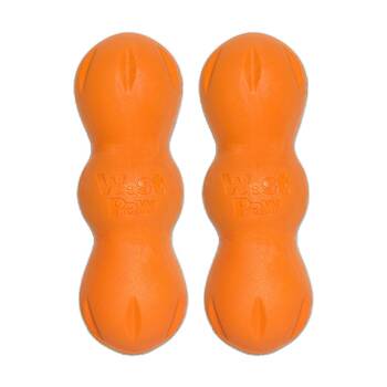 2PK West Paw Rumpus Durable Pet Dog Throwing Soft Super Chew Toy Small Tangerine