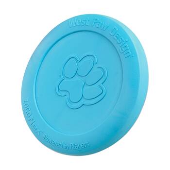 West Paw Zisc Pet Dog Flying Disc Fetch Throwing Toy Small Aqua Blue
