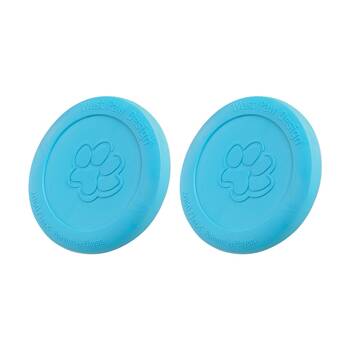 2PK West Paw Zisc Pet Dog Flying Disc Fetch Throwing Toy Small Aqua Blue