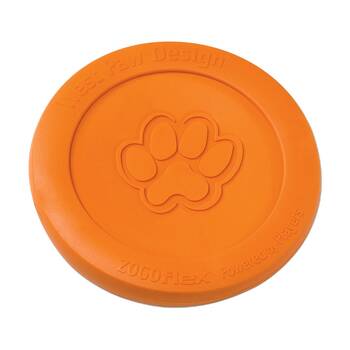 West Paw Zisc Pet Dog Flying Disc Fetch Throwing Toy Large Tangerine