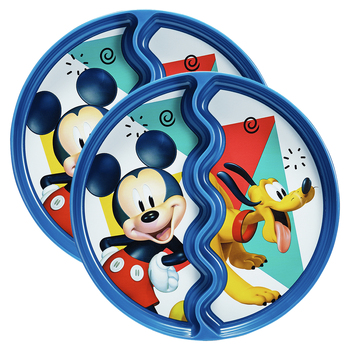 2PK Disney Junior Mickey Mouse Suction Plate Kids 12m+ Blue