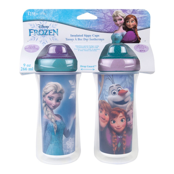 2pc Frozen Insulated Kids Sippy Cup/Bottle 266ml 12m+