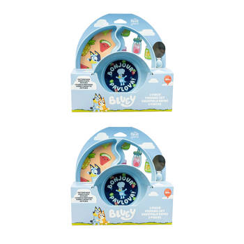 2x 3pc The First Years Bluey Toddler Feeding Set w/Bowl Plate Spoon BPA Free 9m+
