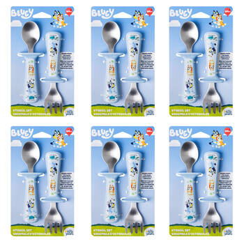 6x 2PK The First Years Bluey Toddler Utensils Set w/Spoon and Fork 9m+