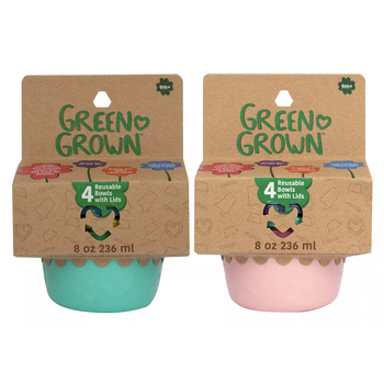 2x 4pc Green Grown 8oz/236ml Bowls Toddler/Kids 9m+  Assorted