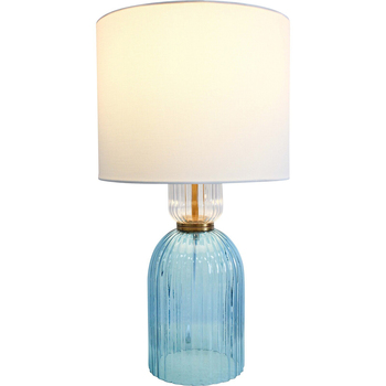LVD Adele Glass/Metal/Linen 56cm Lamp Home/Office Table Decor - Sky