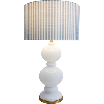 LVD Linen/Glass Lamp XL Riviera Room Decor 75cm - White