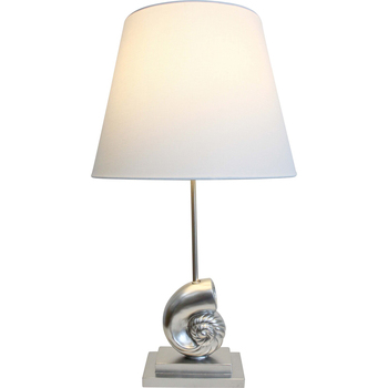 LVD Linen/Polyresin Lamp Antique Shell Tabletop Light 70cm - Silver