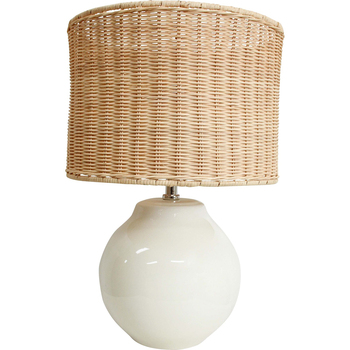 LVD Ceramic/Rattan Lamp Havana Room Decor 48cm - White