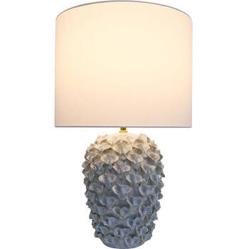 LVD Ceramic/Cotton Shell Statement Bedroom Lamp 38x62cm Reactive Blue