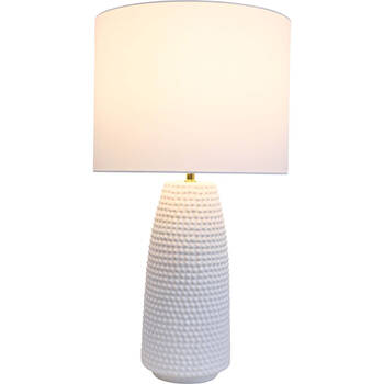 LVD Ceramic/Cotton Tactile Raised Dots Bedroom Table Lamp 38x68cm White