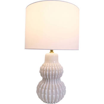 LVD Ceramic/Cotton Lamp Home/Room Decor 28x34cm - Malabar Ivory