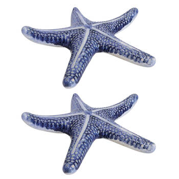 2PK LVD Ceramic Starfish Figurine Home Decor 30x29cm - Blue